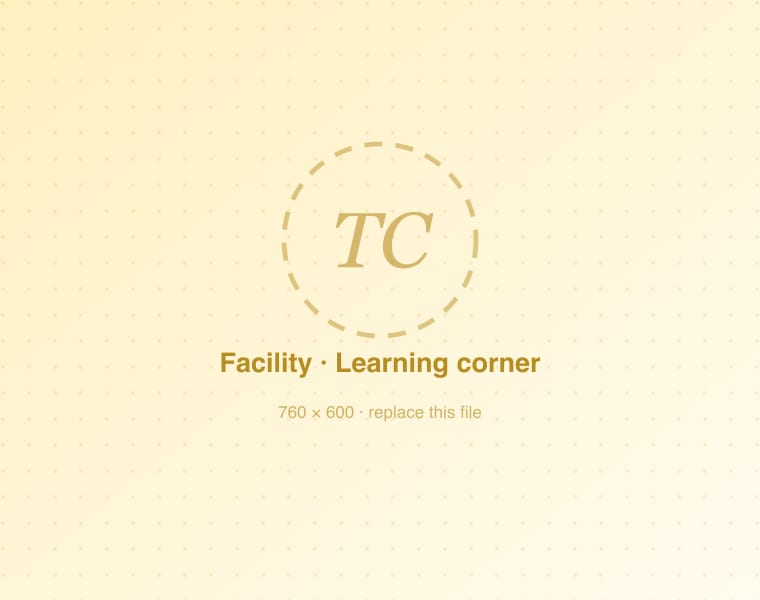 Activity corner with low shelves, books and learning materials within children's reach