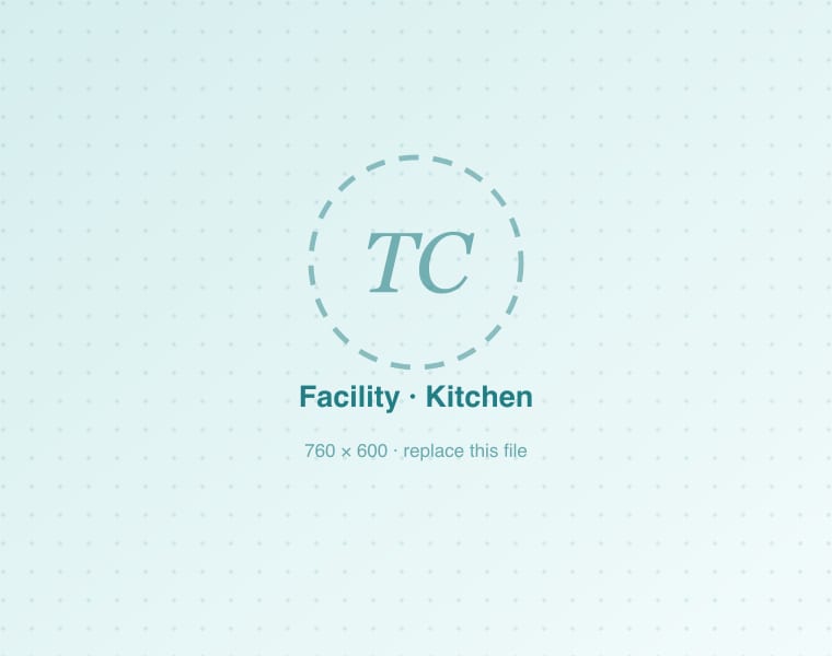 Clean on-site kitchen where fresh meals are prepared daily for Tiny Cradle children